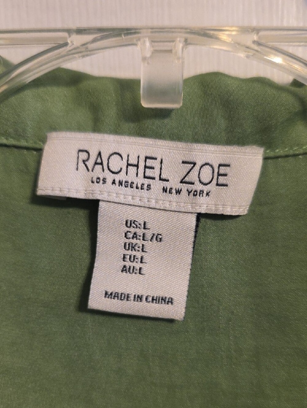Rachel Zoe Sage Green Short Sleeve Button-Up Blouse - Picture 2 of 7